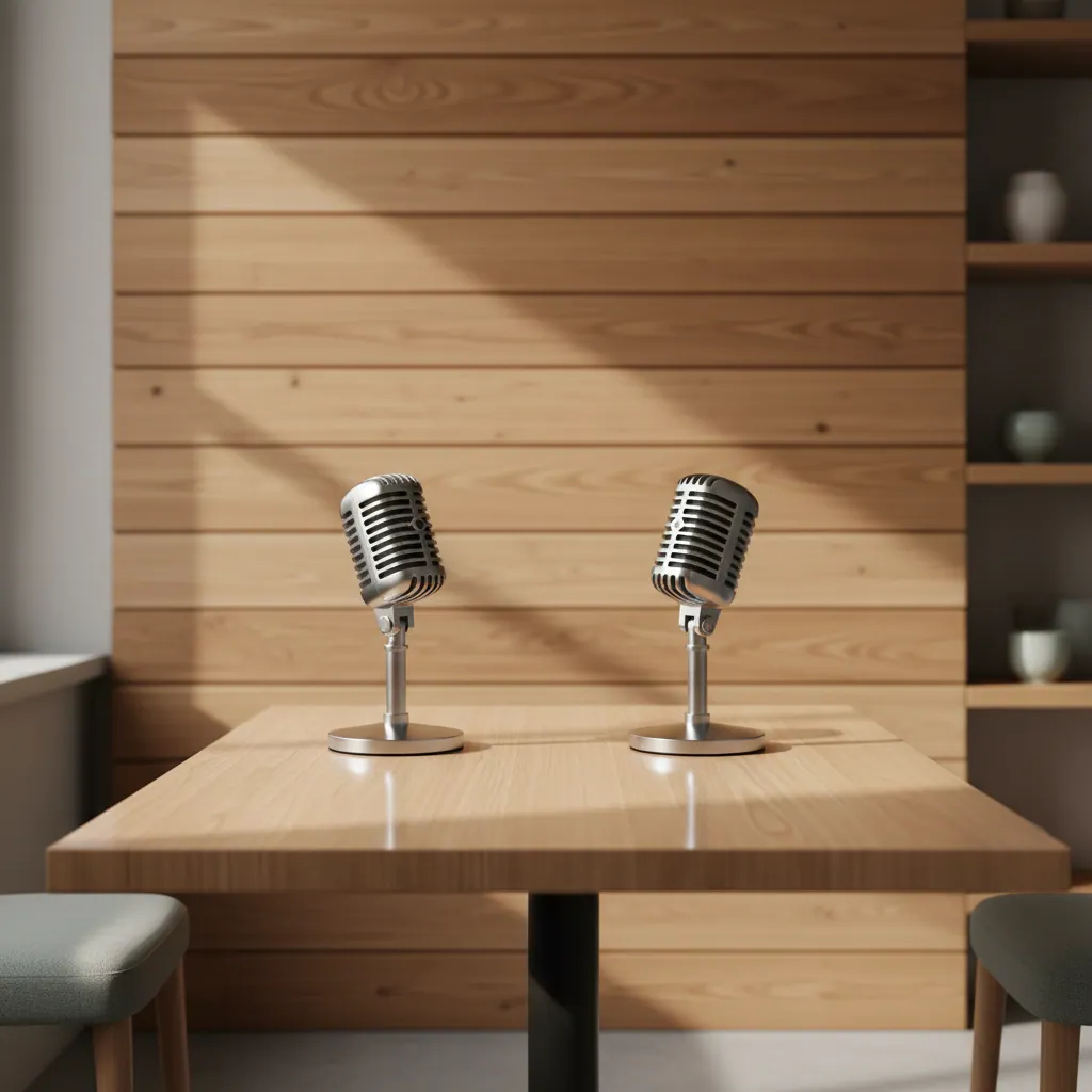 Rustige redactionele studiovloer van The Oakmont Review